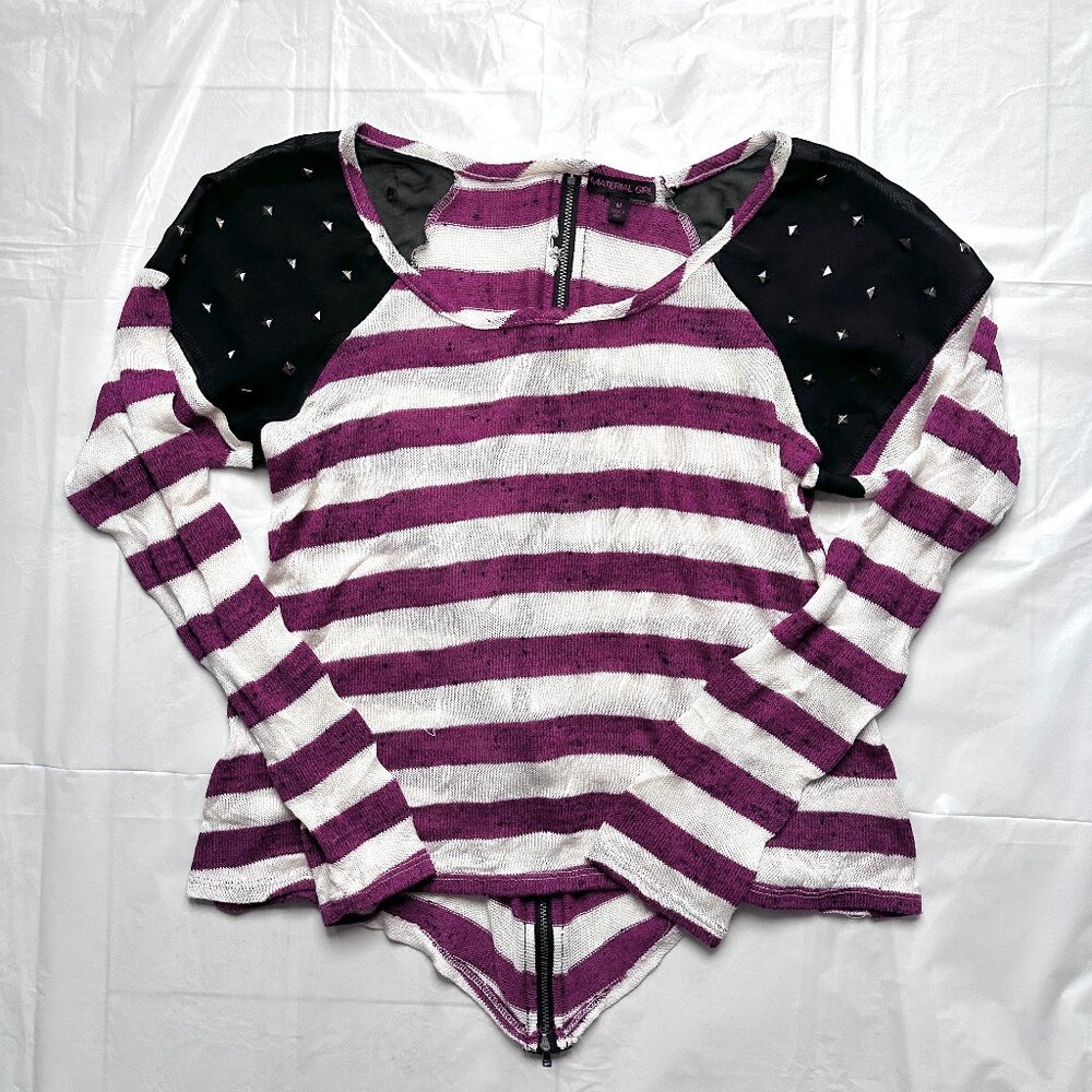 Women's Mesh Top Back with Zip Sweater